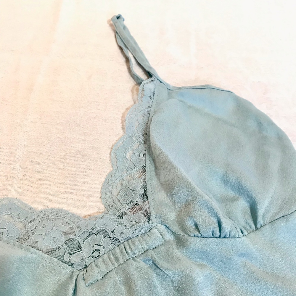 Victoria's Secret 100% Silk Blue Babydoll XS